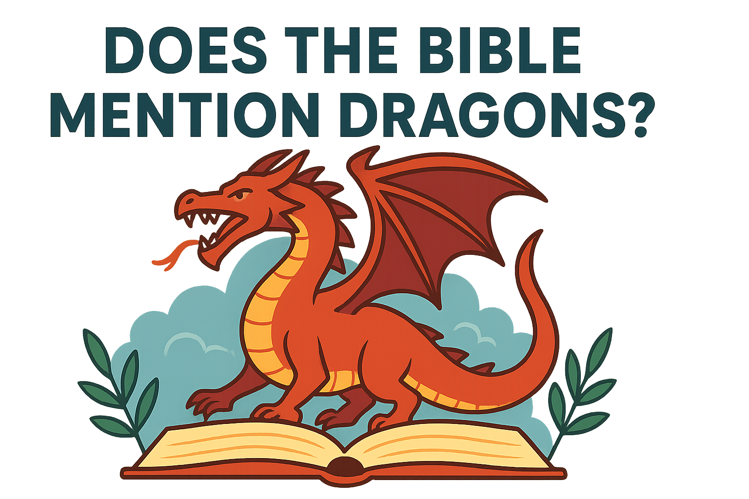 Cartoon illustration representing does the bible mention dragons