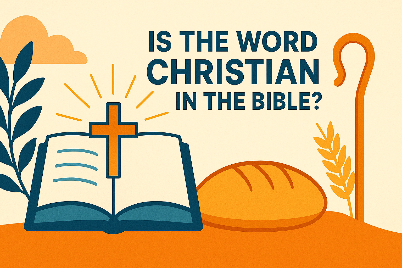 Cartoon illustration representing is the word christian in the bible