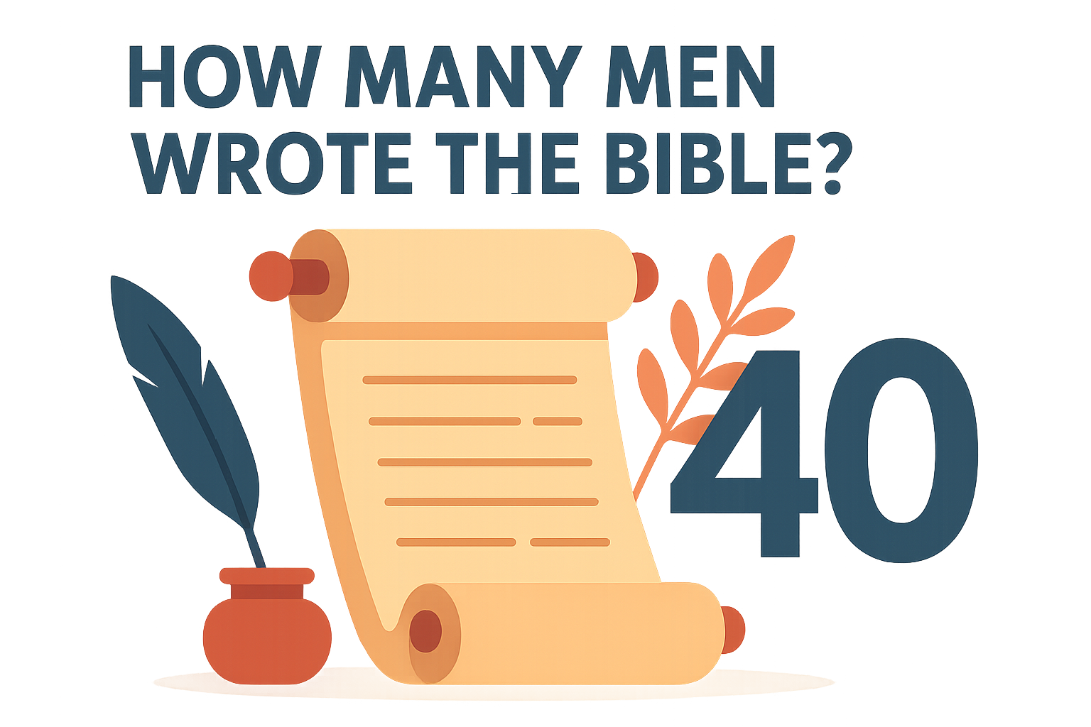 Cartoon illustration representing how many men wrote the bible