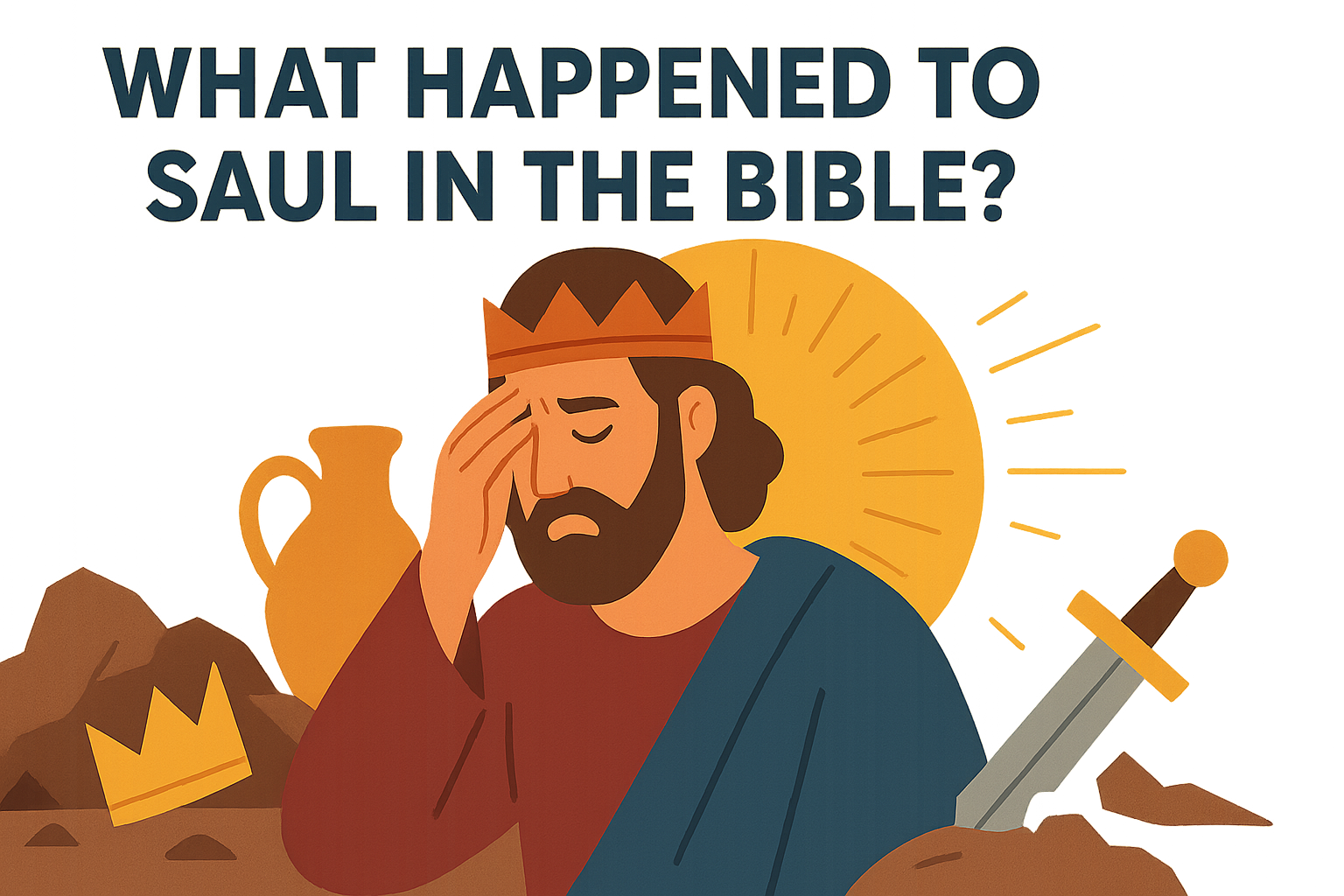 Cartoon illustration representing what happened to saul in the bible