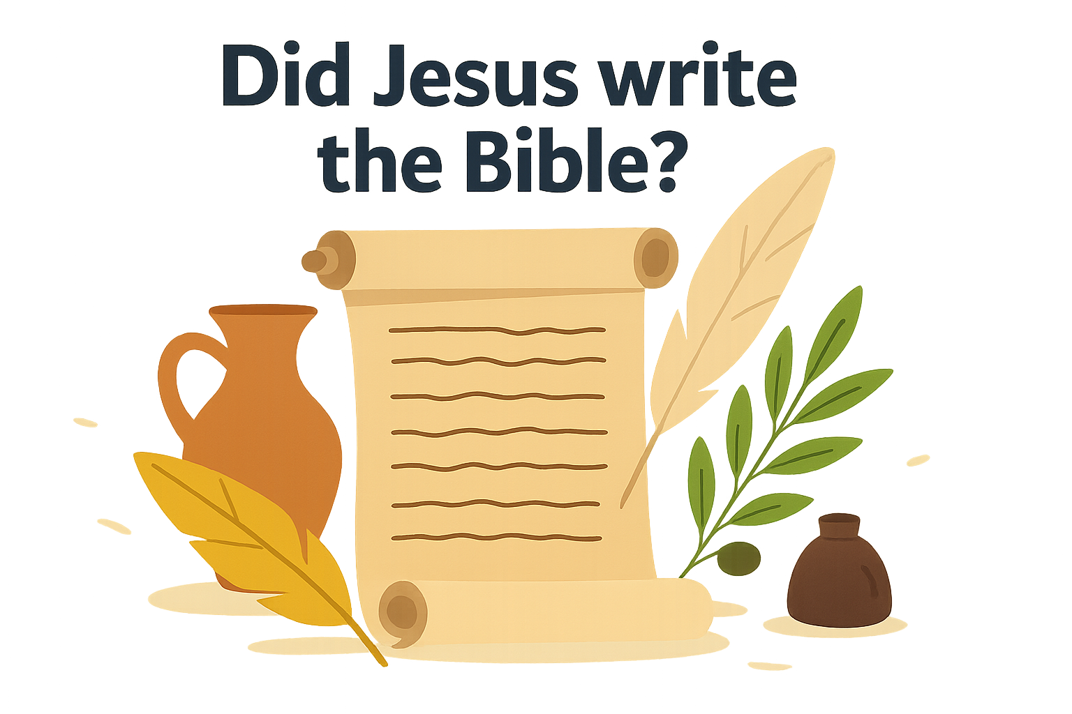 Cartoon illustration representing did jesus write the bible