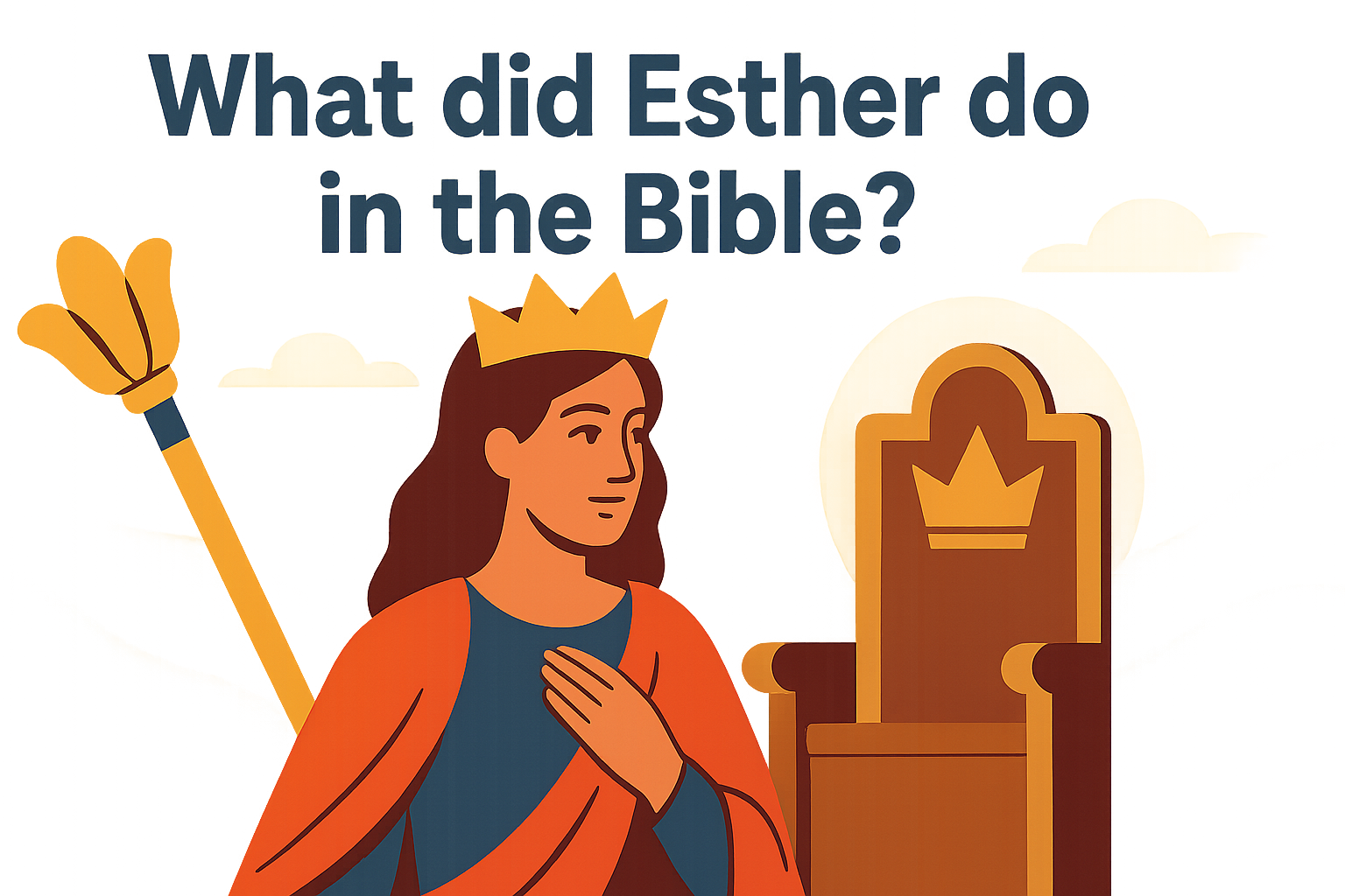 Cartoon illustration representing what did esther do in the bible