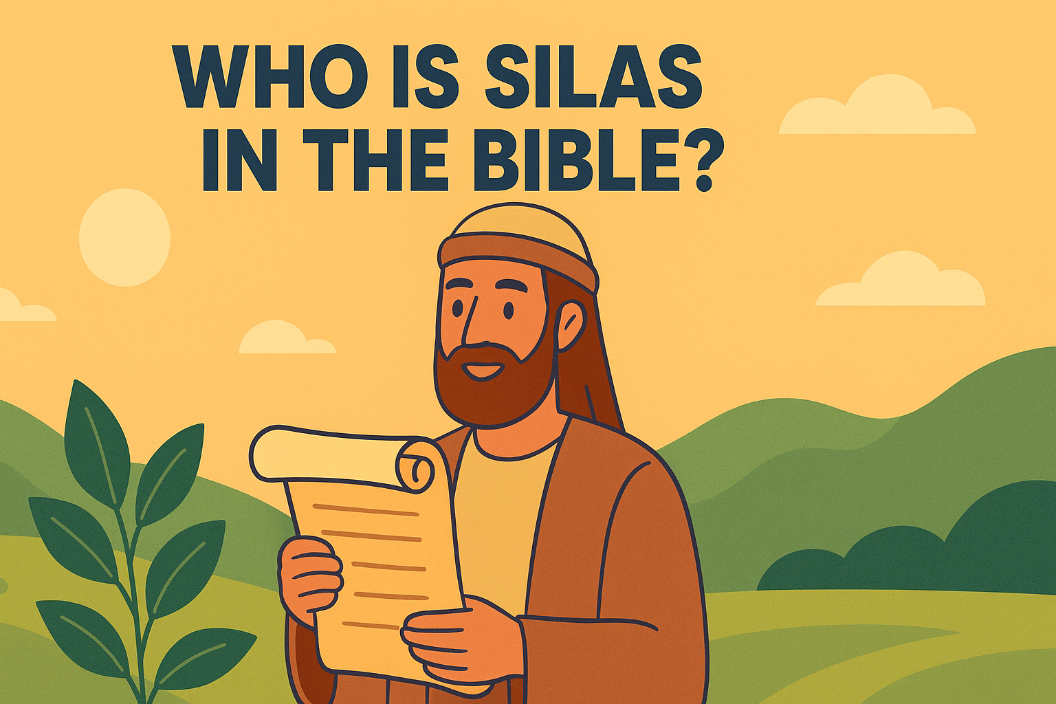 Cartoon illustration representing who is silas in the bible