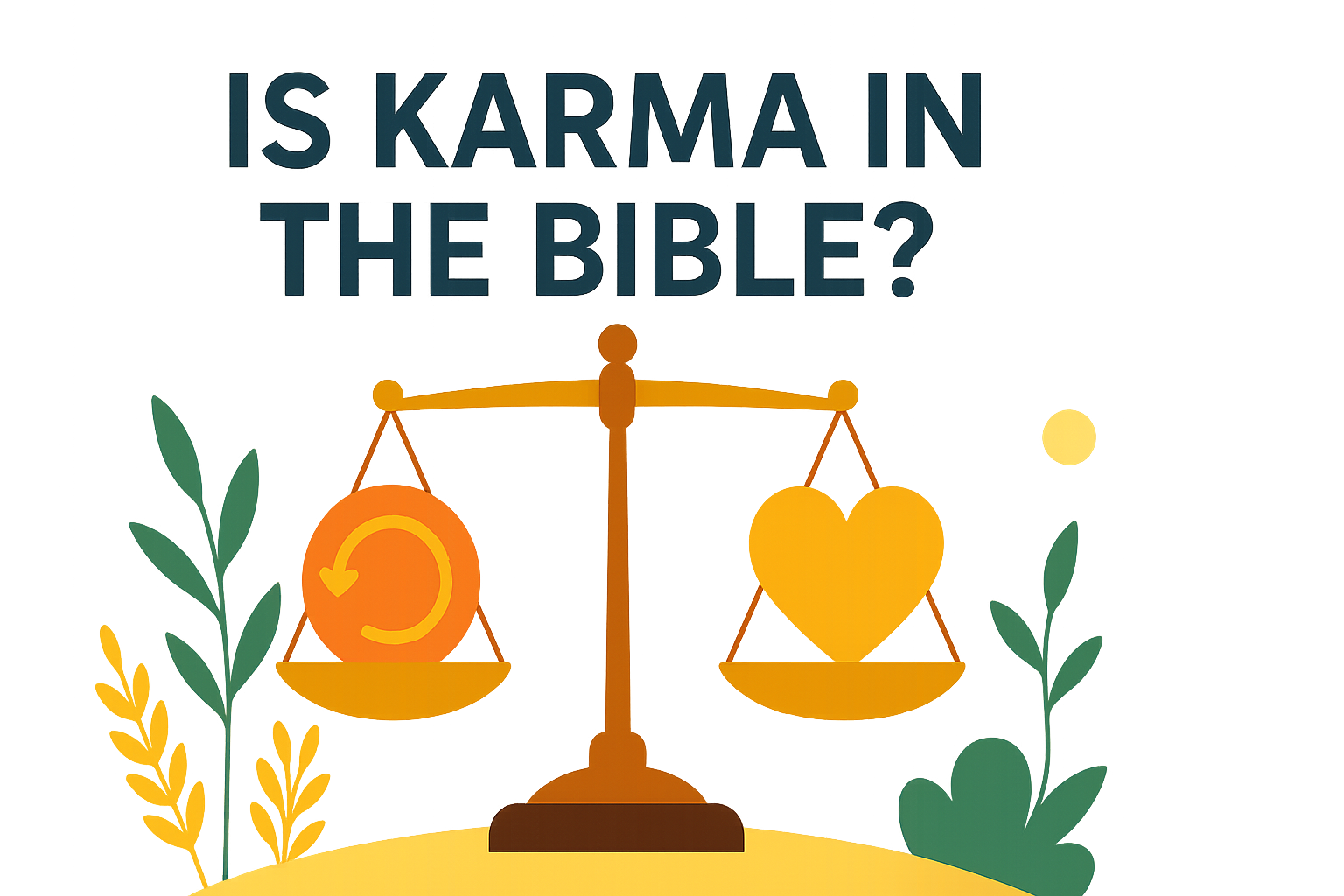 Cartoon illustration representing is karma in the bible