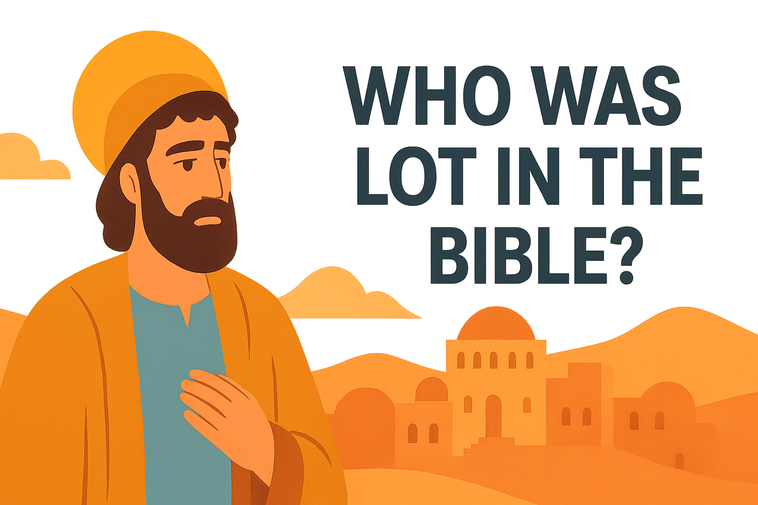 Cartoon illustration representing who was lot in the bible