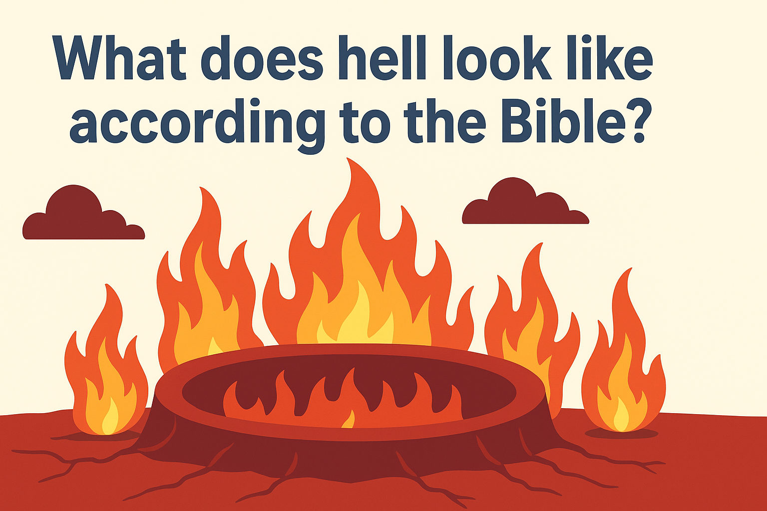 Cartoon illustration representing what does hell look like according to the bible