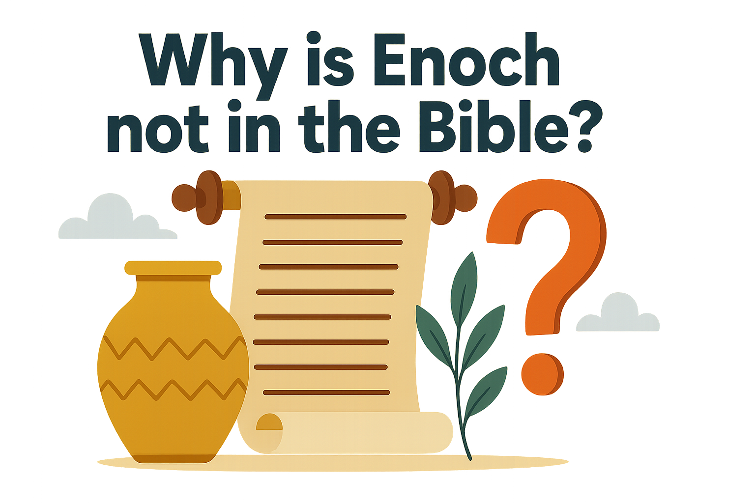 Cartoon illustration representing why is enoch not in the bible