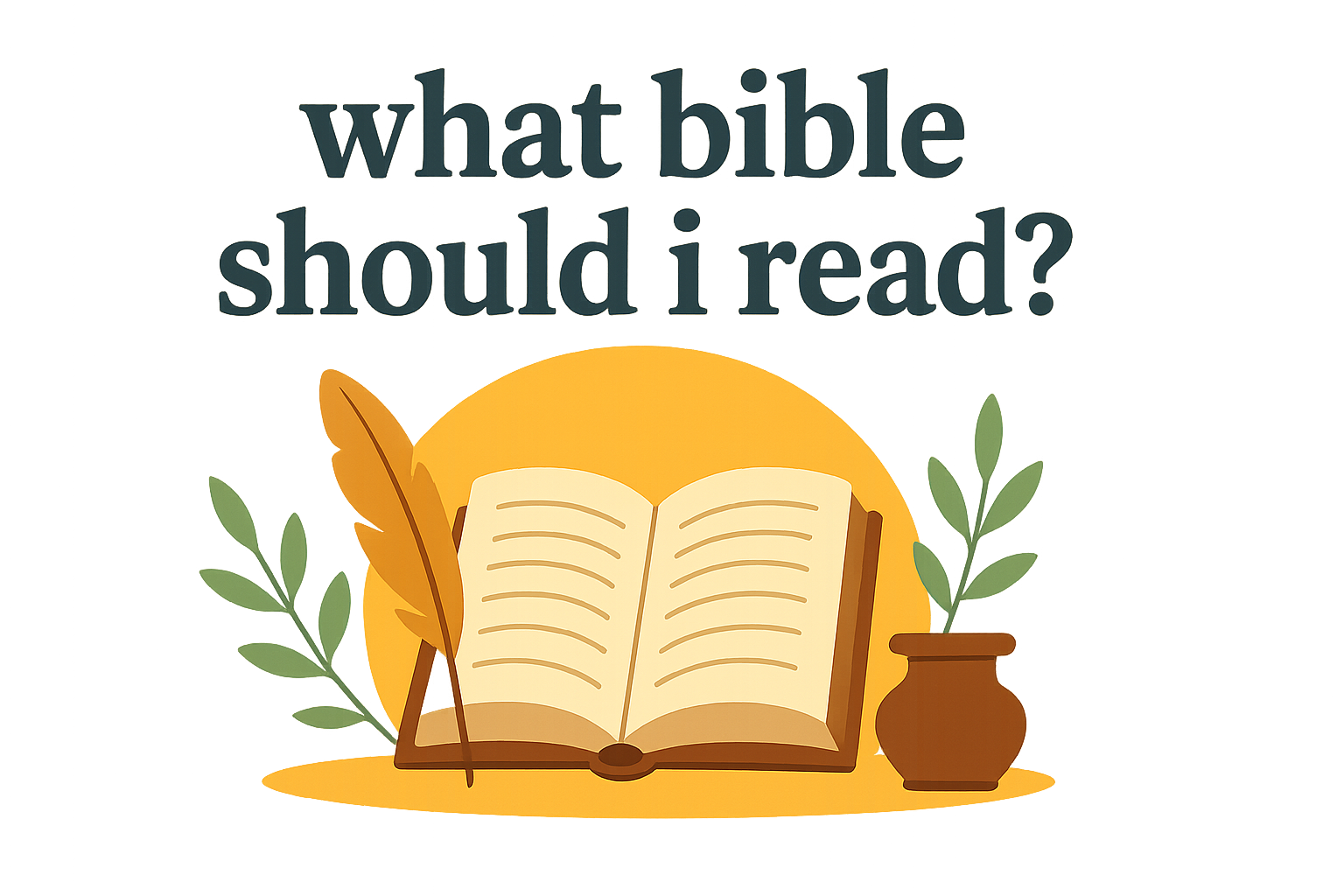 Cartoon illustration representing what bible should i read