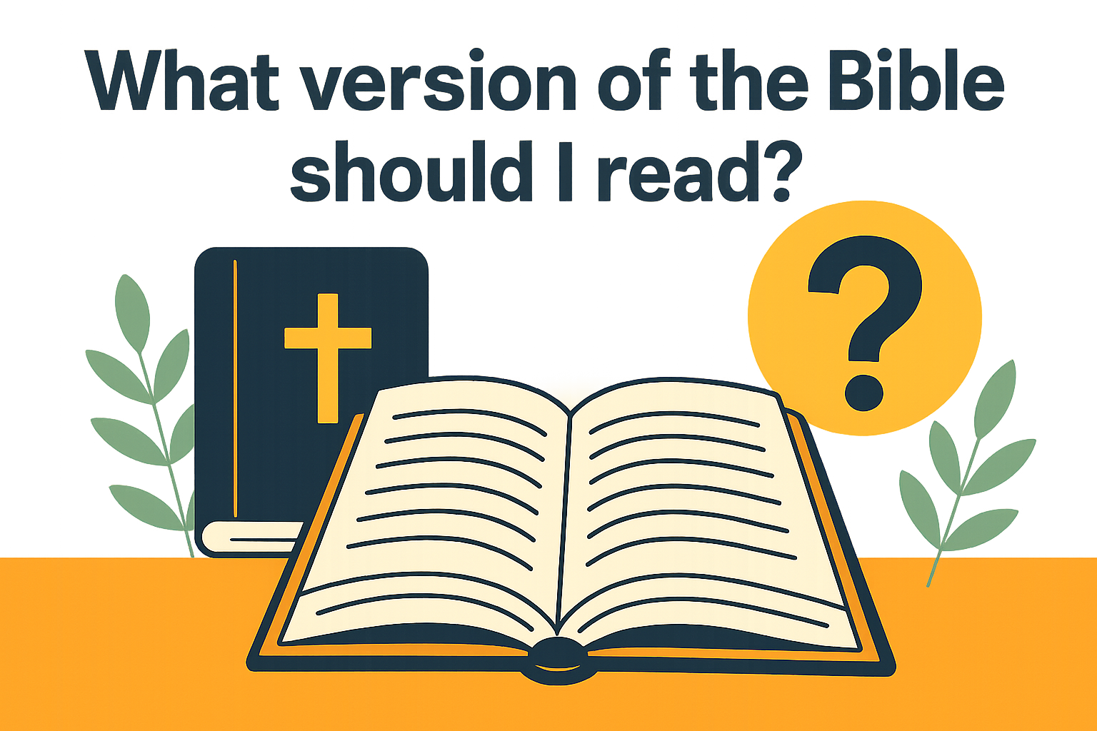 Cartoon illustration representing what version of the bible should i read
