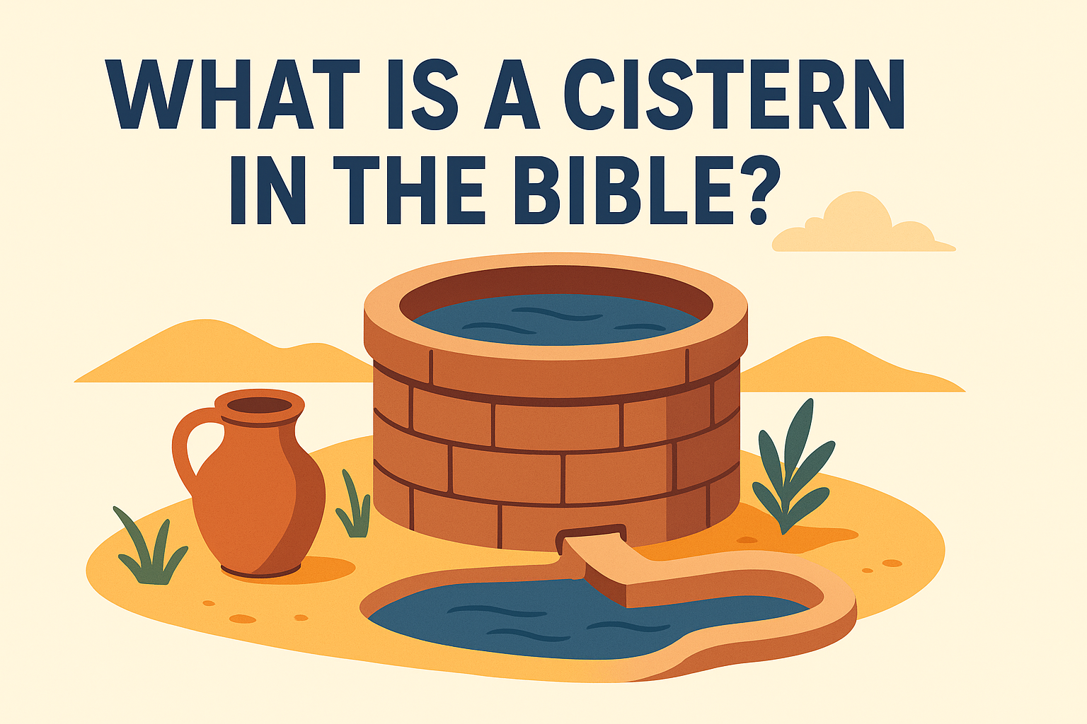 Cartoon illustration representing what is a cistern in the bible