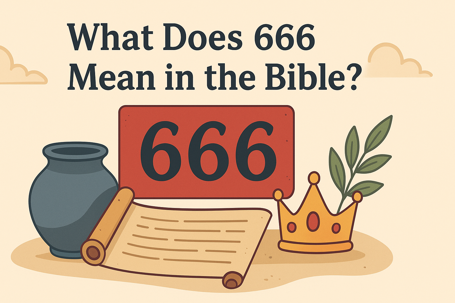 Cartoon illustration representing what does 666 mean in the bible