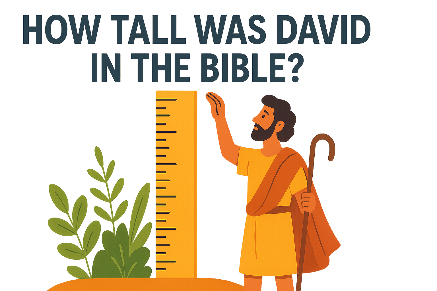Cartoon illustration representing how tall was david in the bible