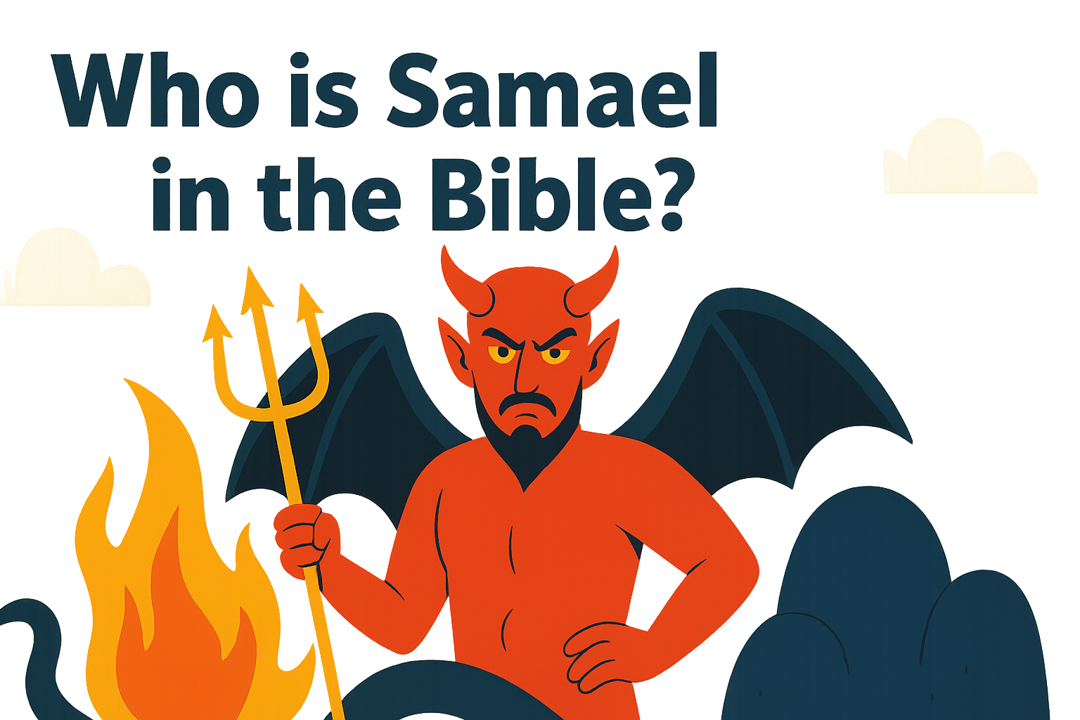 Cartoon illustration representing who is samael in the bible