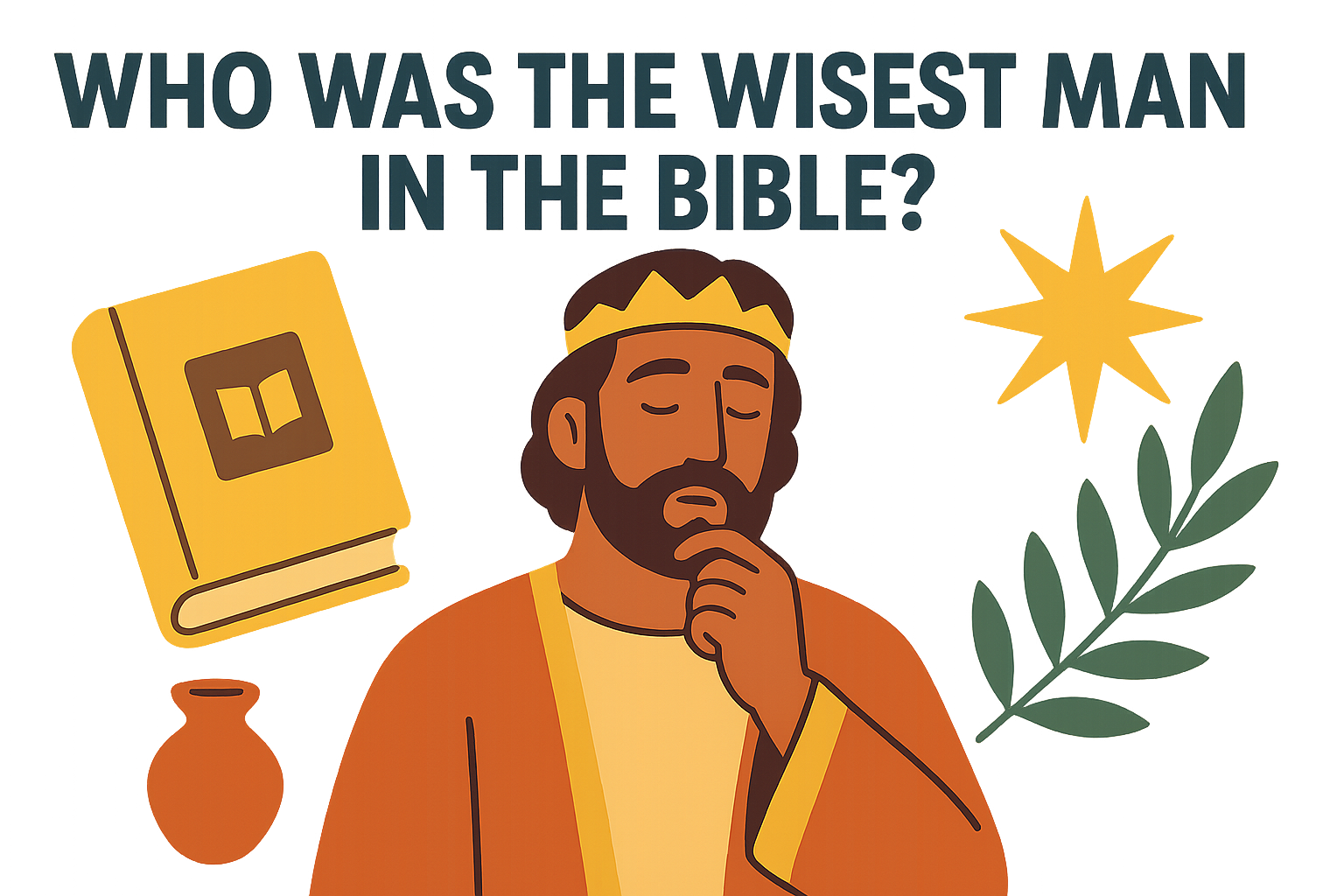 Cartoon illustration representing who was the wisest man in the bible
