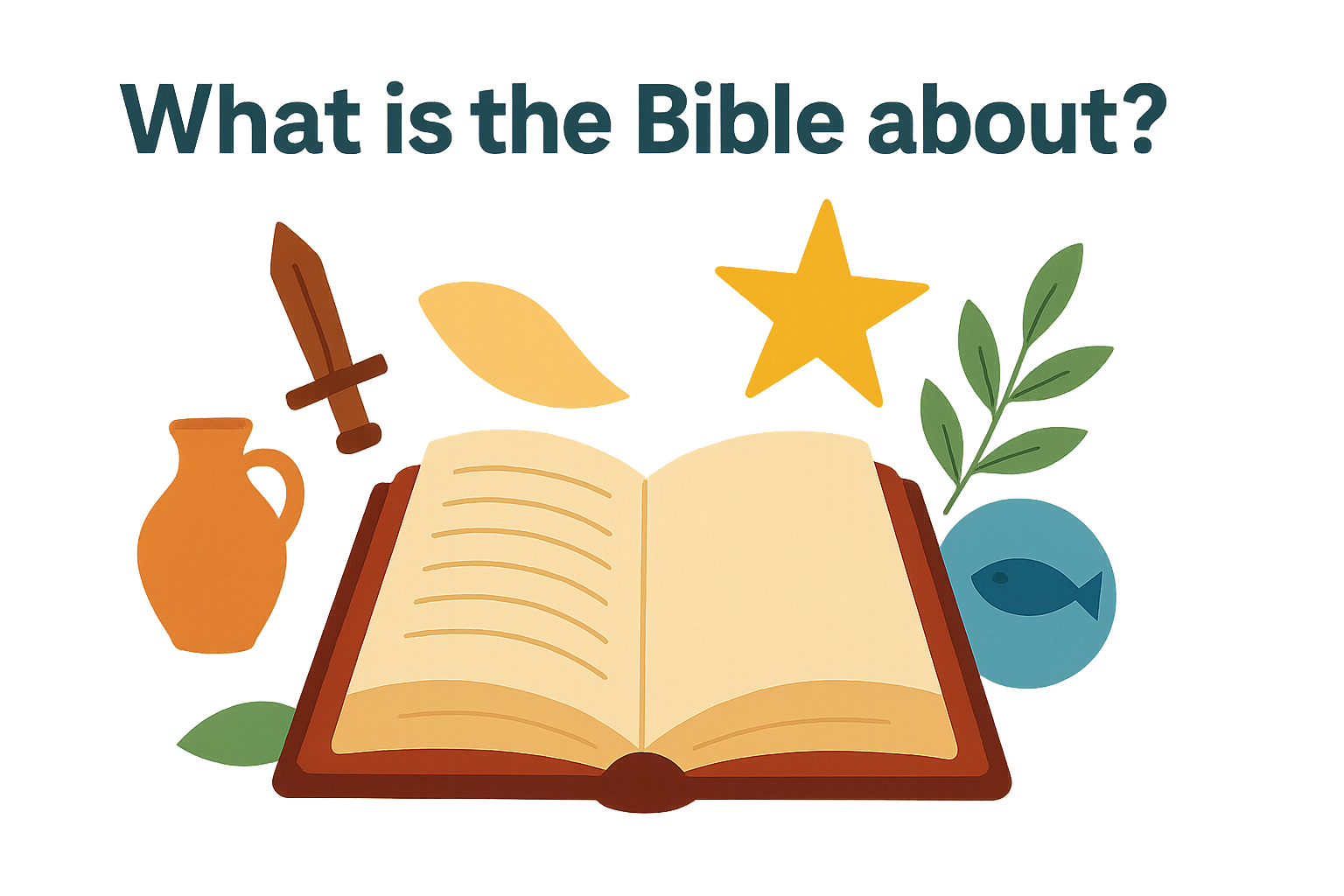 Cartoon illustration representing what is the bible about