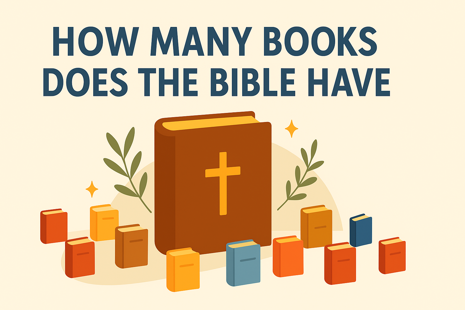 Cartoon illustration representing how many books does the bible have