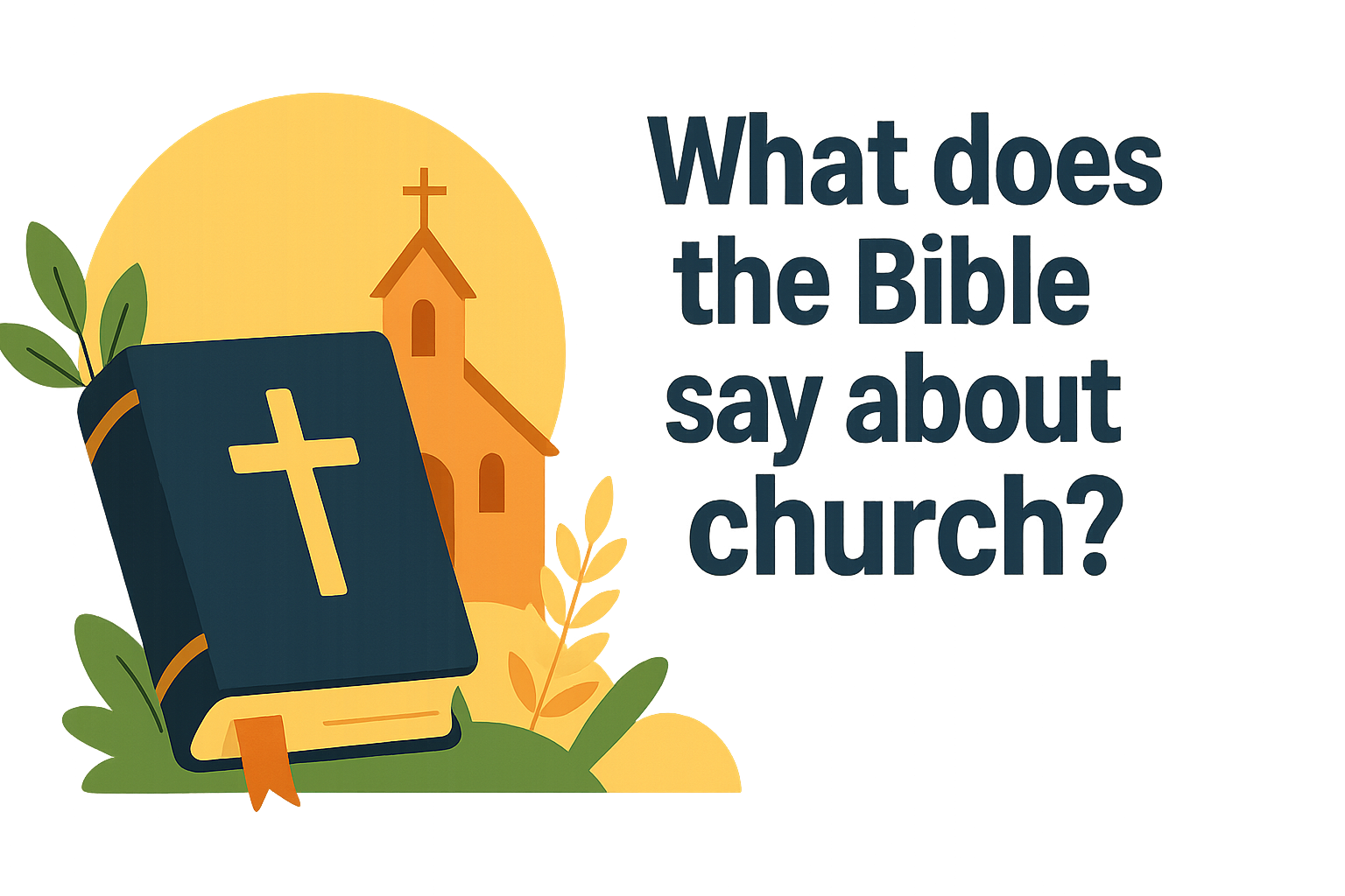 Cartoon illustration representing what does the bible say about church