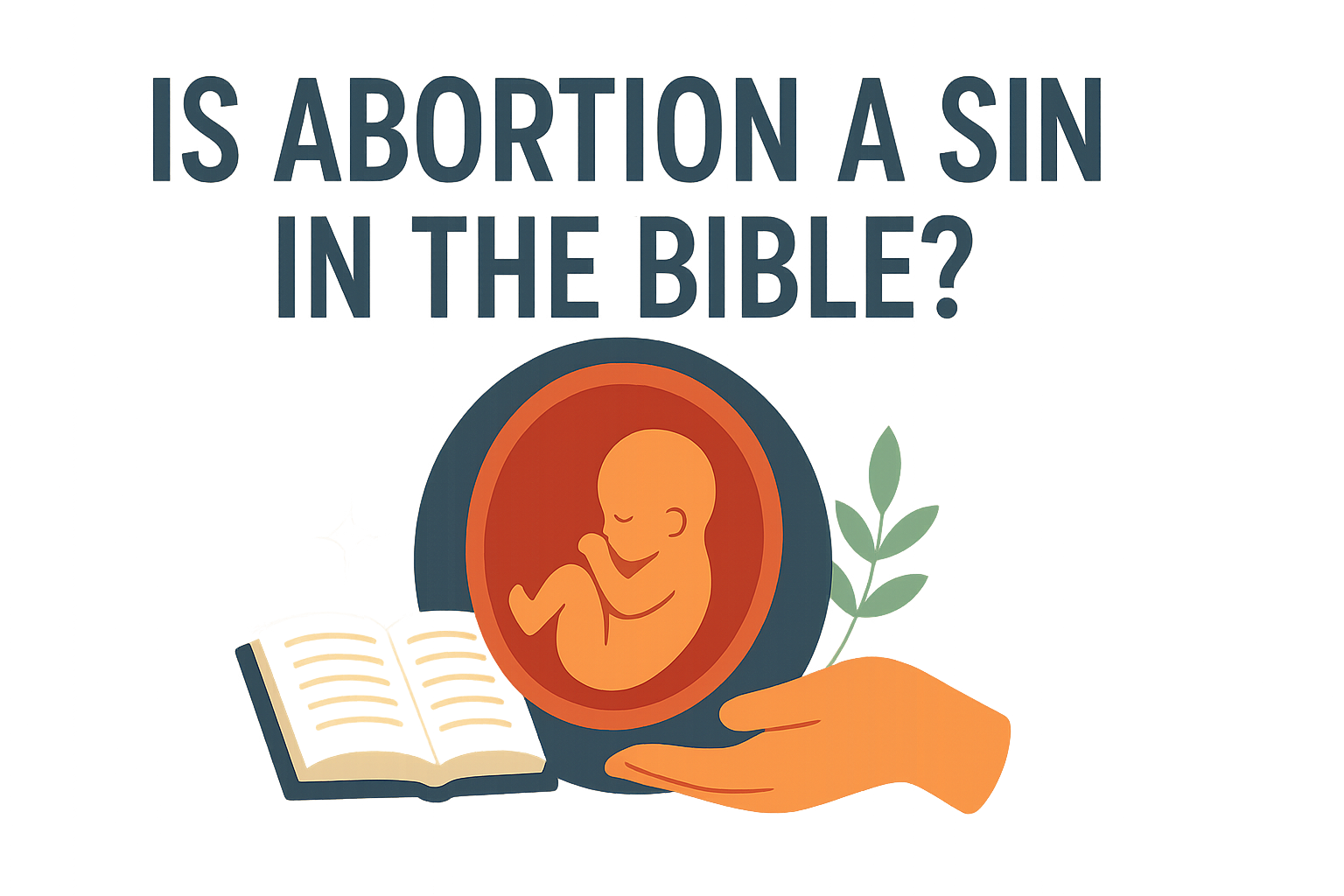 Cartoon illustration representing is abortion a sin in the bible
