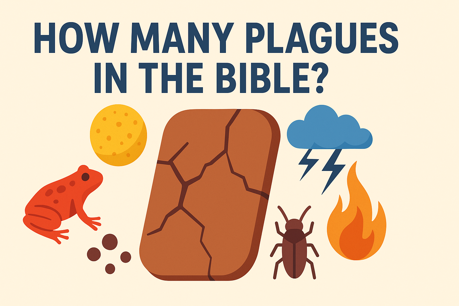 Cartoon illustration representing how many plagues in the bible