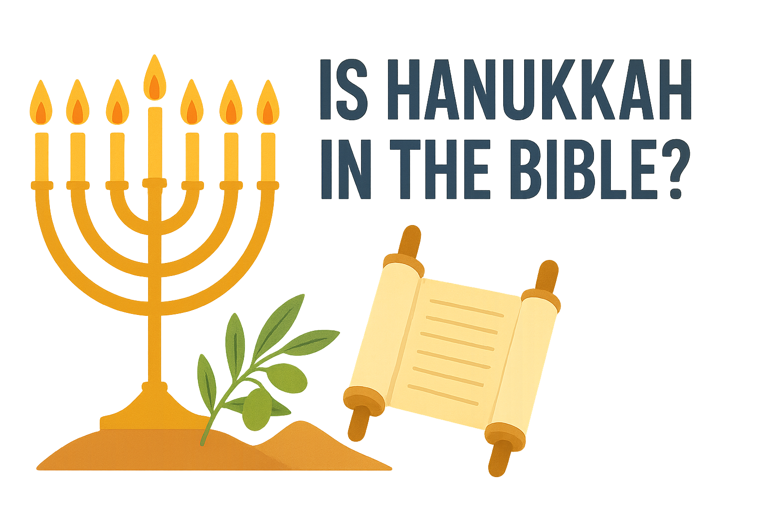 Cartoon illustration representing is hanukkah in the bible