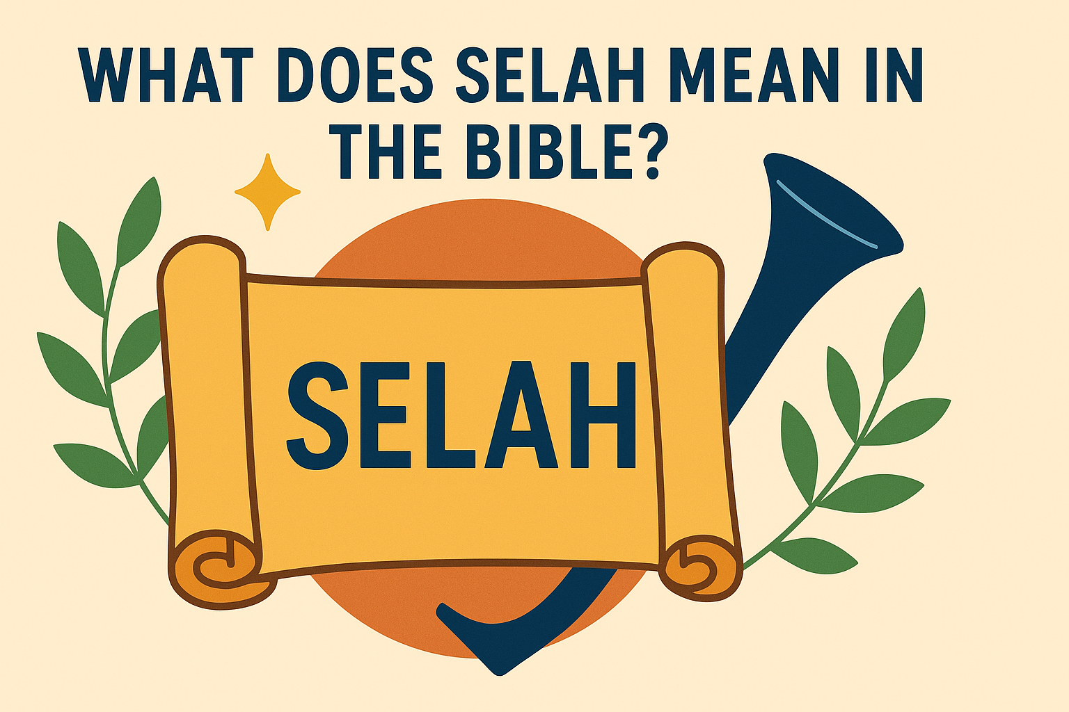 Cartoon illustration representing what does selah mean in the bible