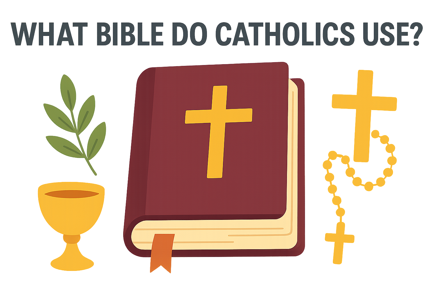 Cartoon illustration representing what bible do catholics use