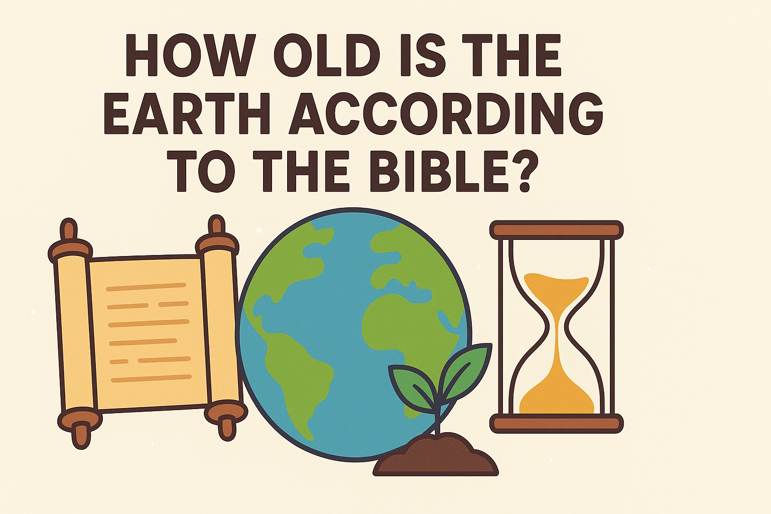 Cartoon illustration representing how old is the earth according to the bible