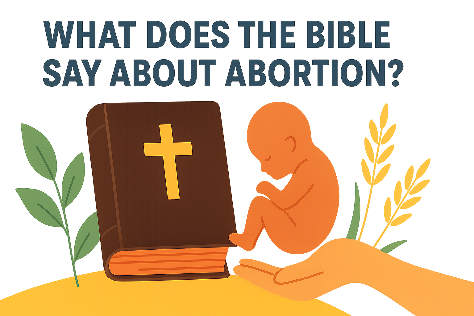 Cartoon illustration representing what does the bible say about abortion