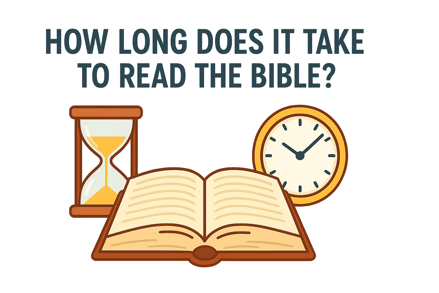 Cartoon illustration representing how long does it take to read the bible