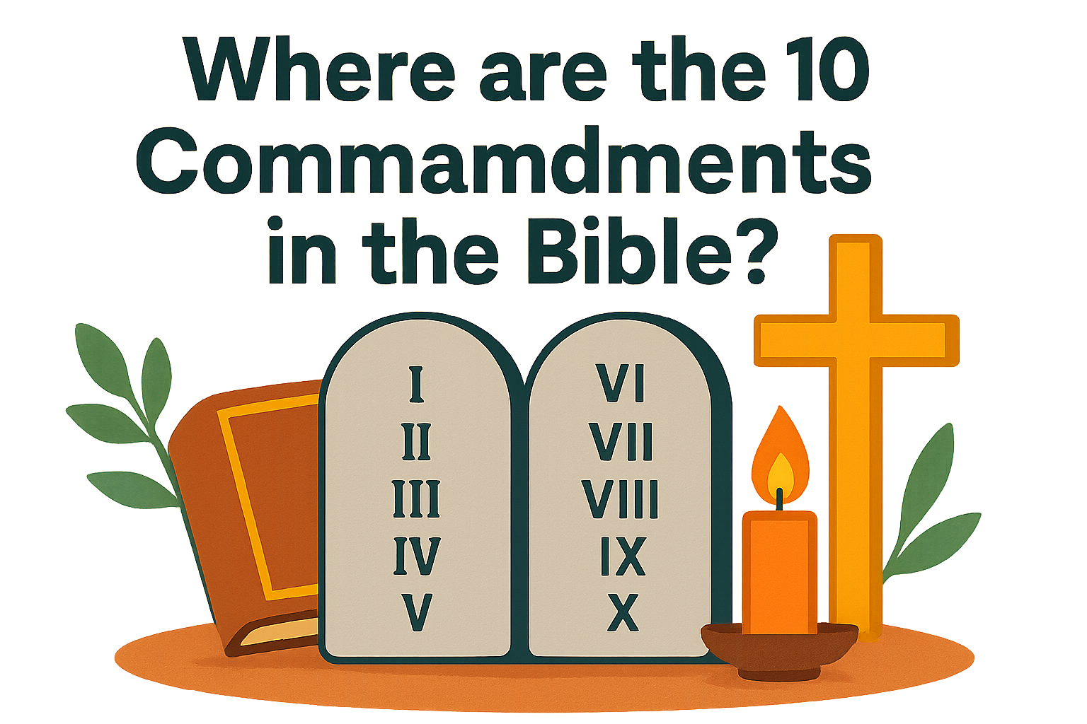 Cartoon illustration representing where are the 10 commandments in the bible