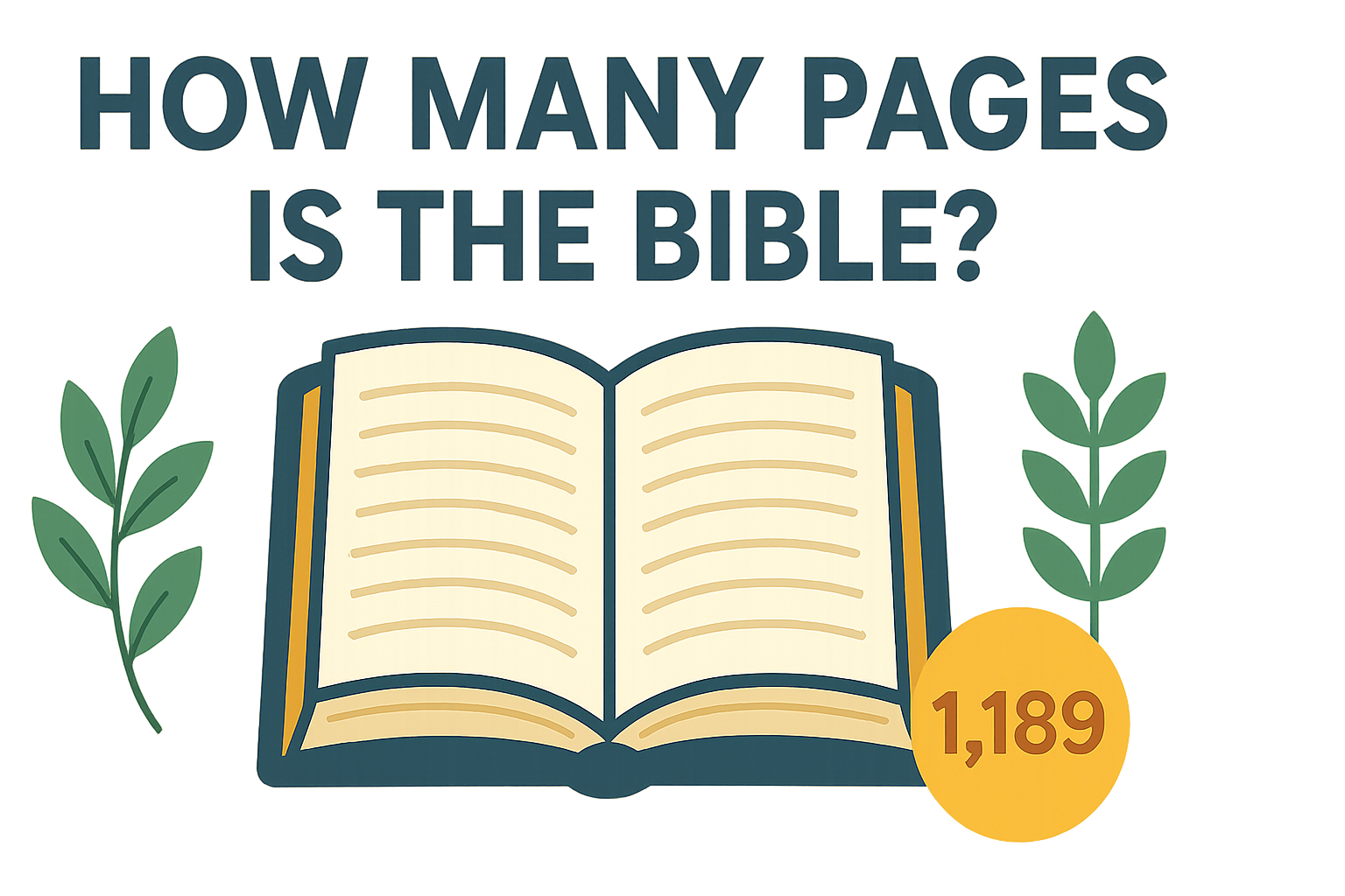 Cartoon illustration representing how many pages is the bible