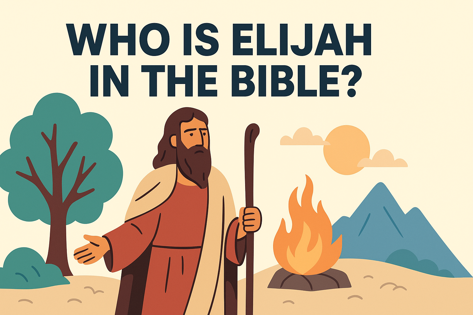 Cartoon illustration representing who is elijah in the bible