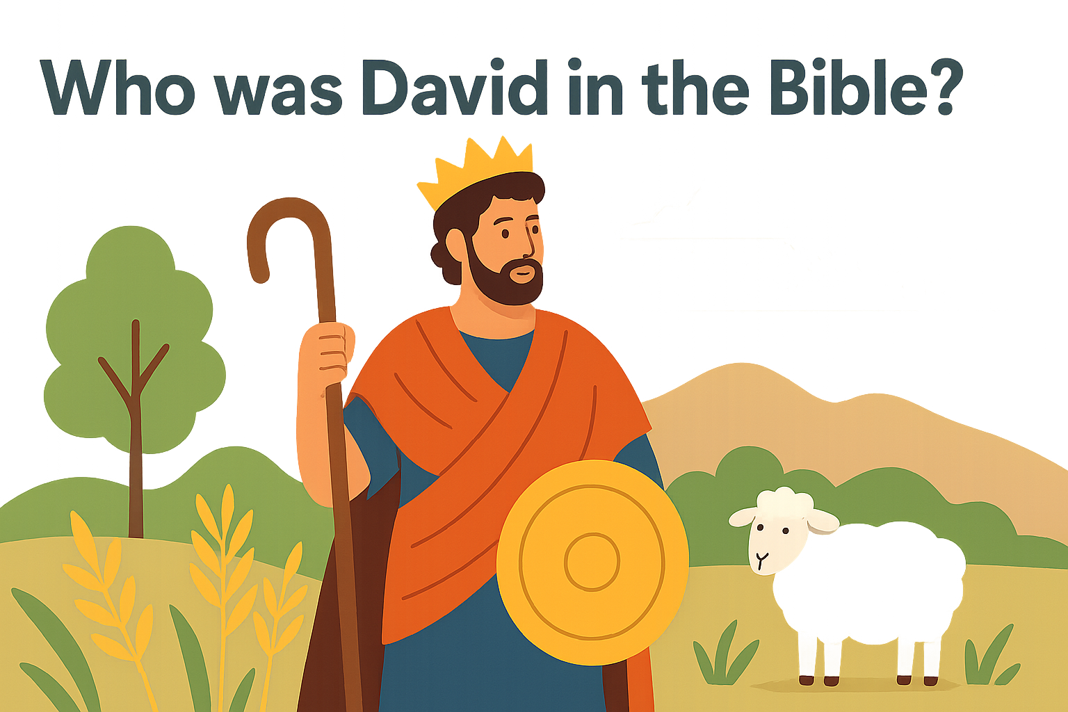Cartoon illustration representing who was david in the bible