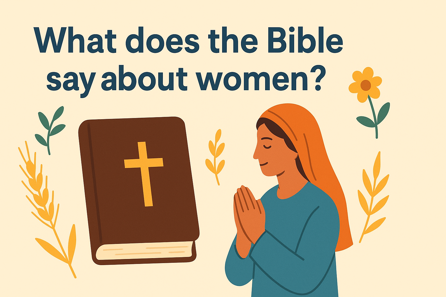 Cartoon illustration representing what does the bible say about women