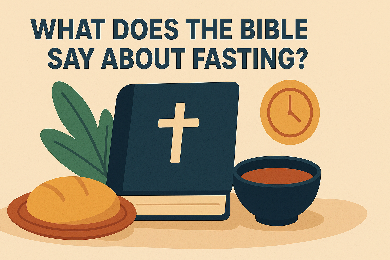 Cartoon illustration representing what does the bible say about fasting