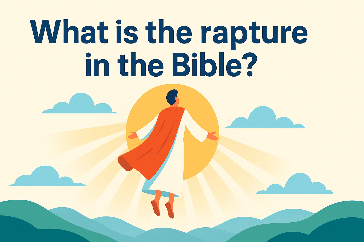 Cartoon illustration representing what is the rapture in the bible