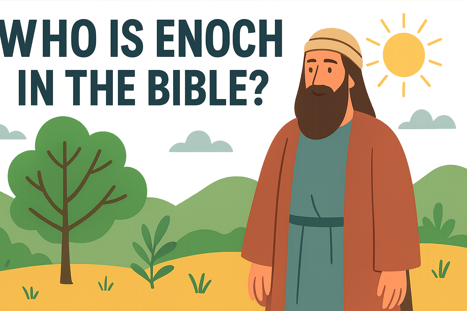 Cartoon illustration representing who is enoch in the bible