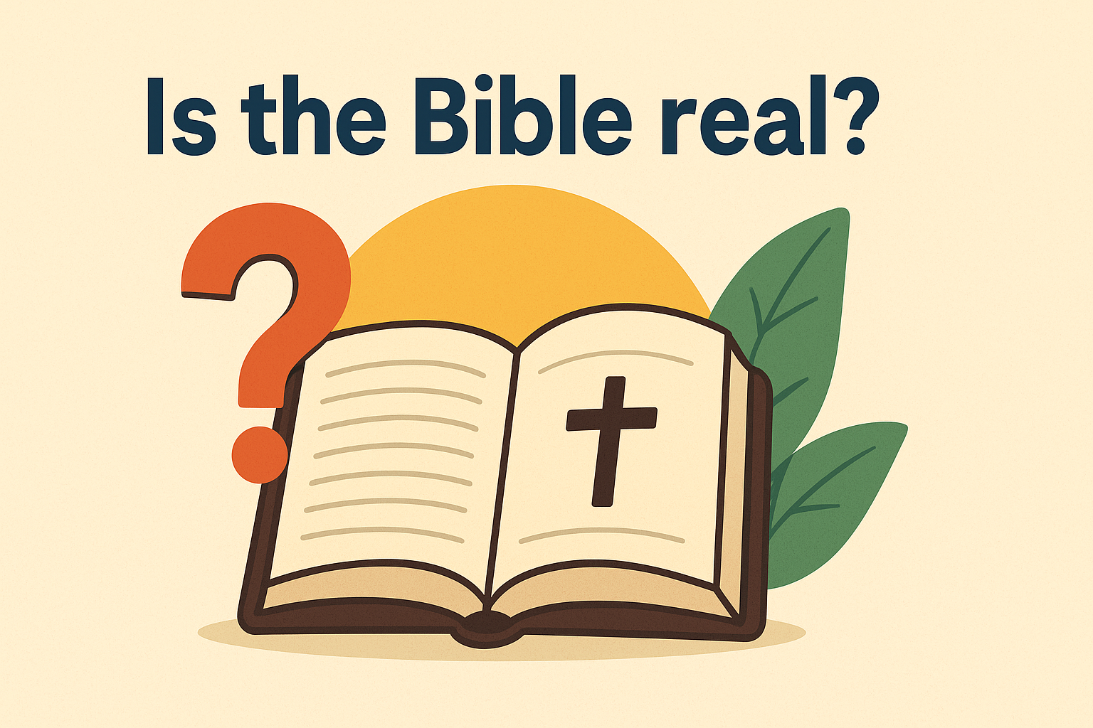 Cartoon illustration representing is the bible real