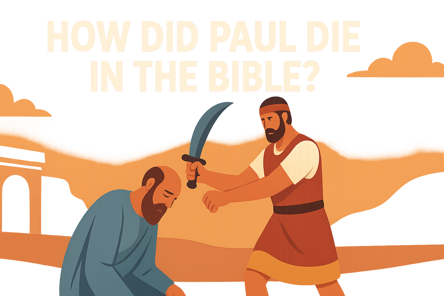 Cartoon illustration representing how did paul die in the bible