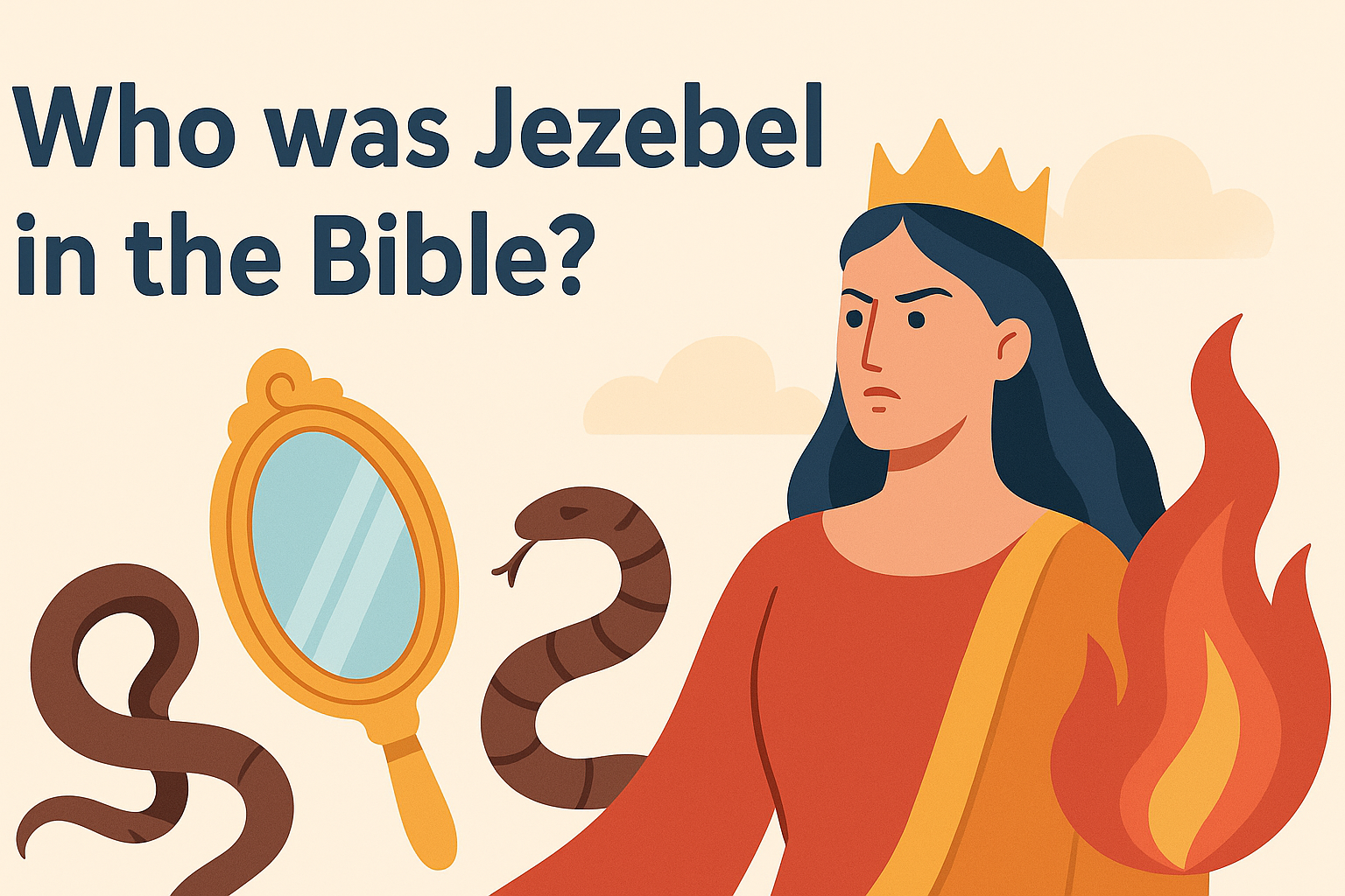 Cartoon illustration representing who was jezebel in the bible