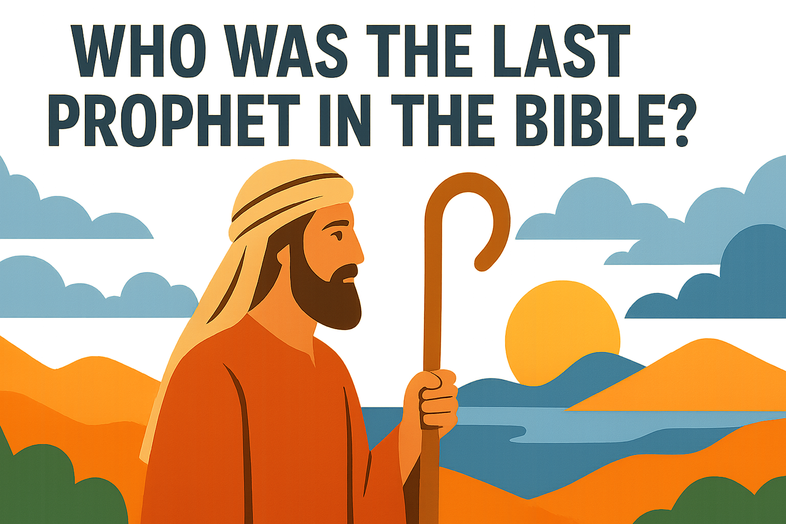 Cartoon illustration representing who was the last prophet in the bible