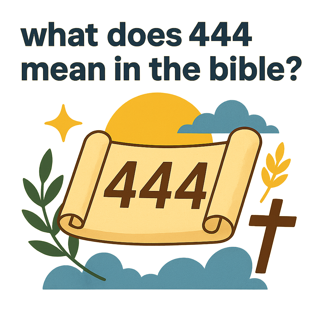 Cartoon illustration representing what does 444 mean in the bible
