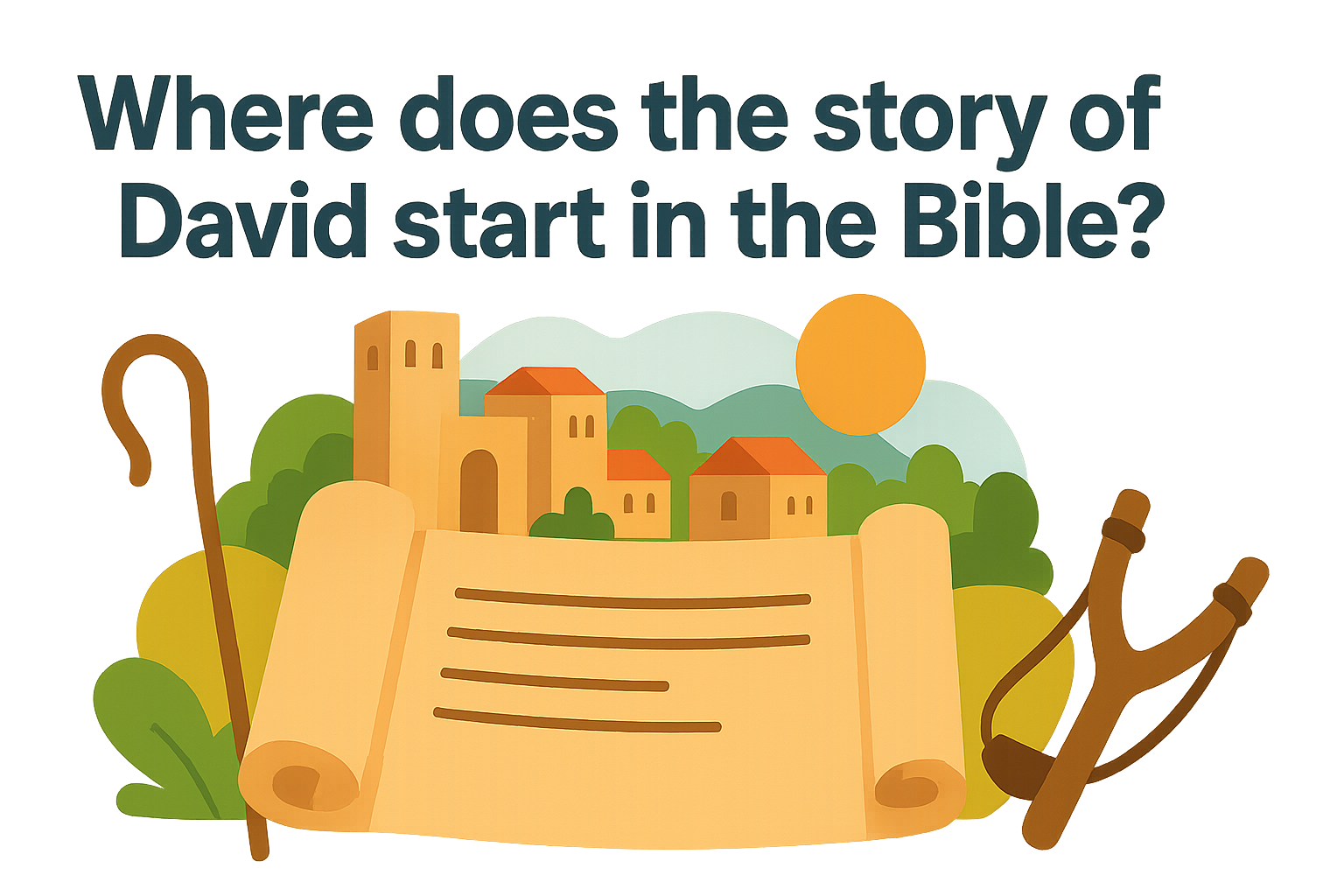 Cartoon illustration representing where does the story of david start in the bible