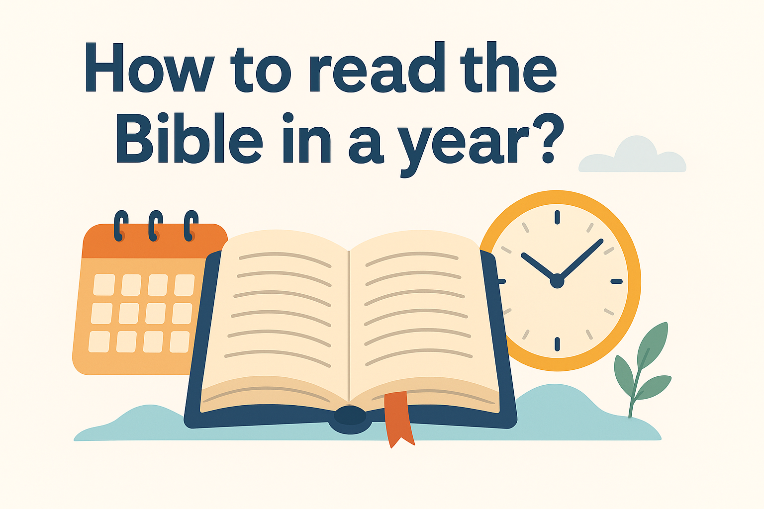 Cartoon illustration representing how to read the bible in a year
