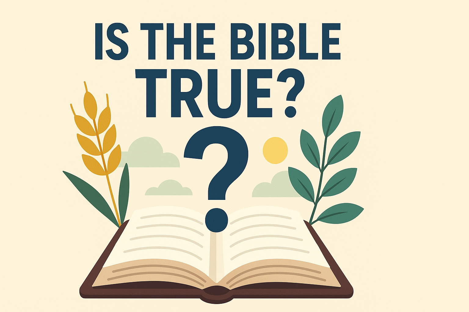 Cartoon illustration representing is the bible true