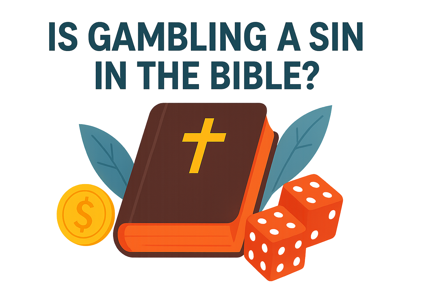 Cartoon illustration representing is gambling a sin in the bible
