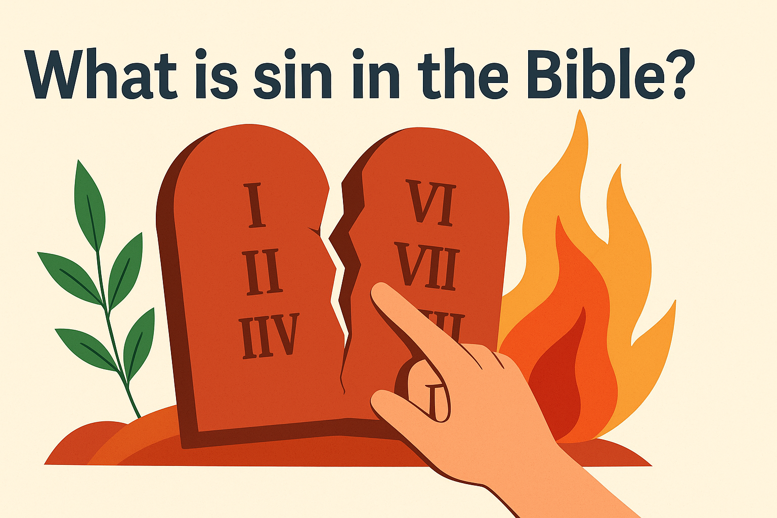 Cartoon illustration representing what is sin in the bible