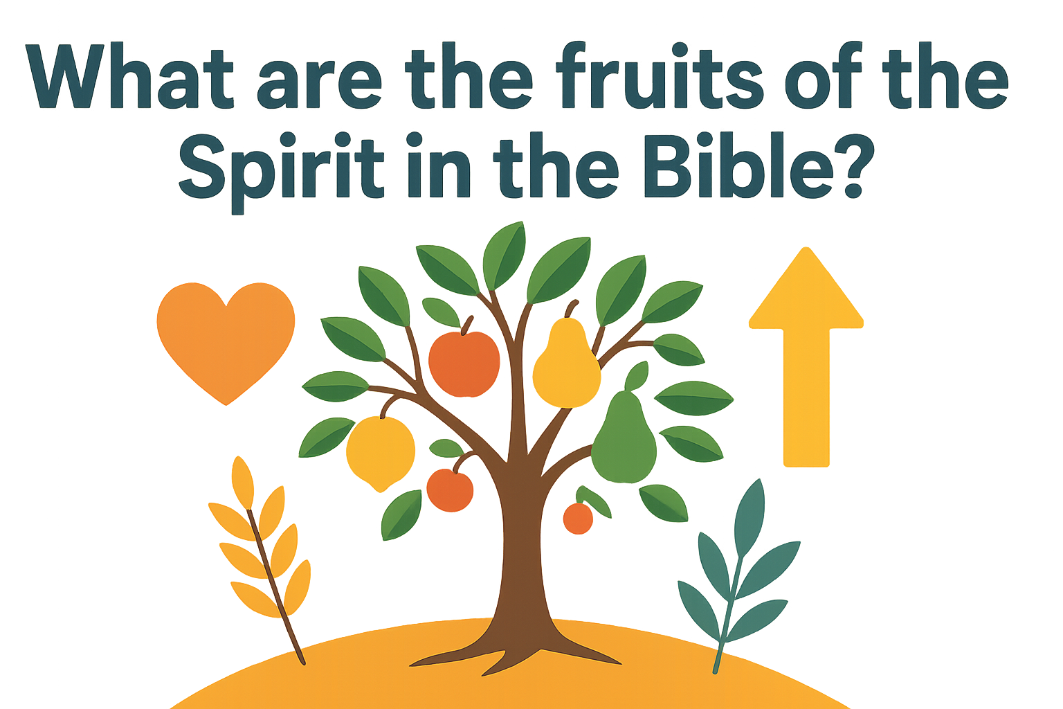 Cartoon illustration representing what are the fruits of the spirit in the bible