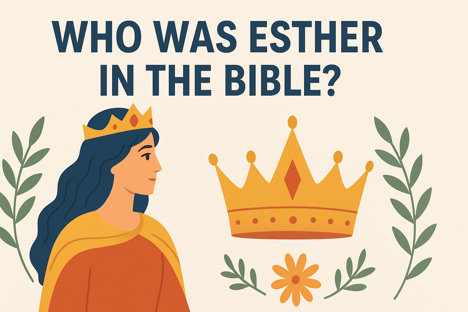 Cartoon illustration representing who was esther in the bible