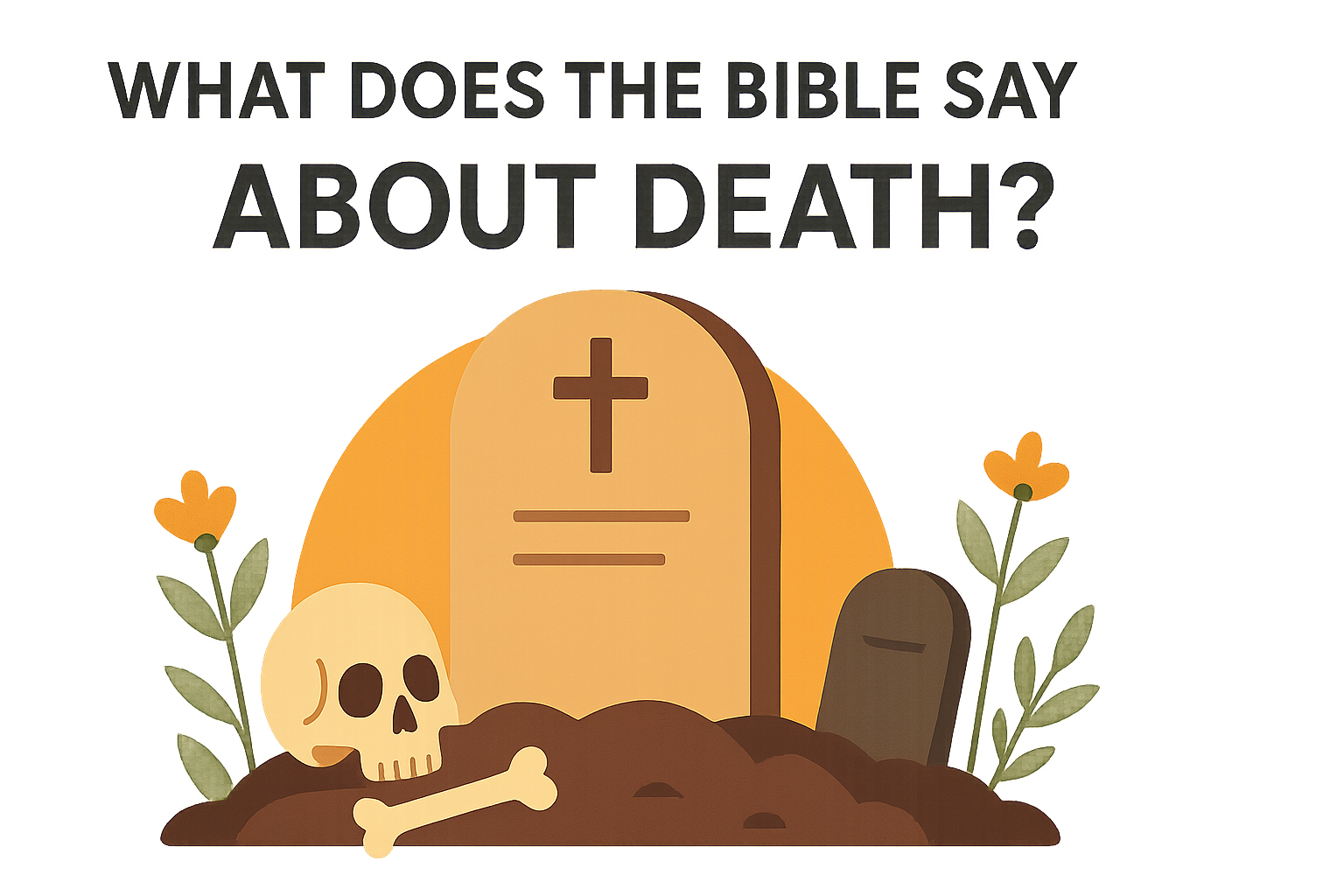 Cartoon illustration representing what does the bible say about death